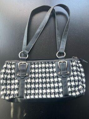 croft & barrow Black and White Houndstooth Shoulder Bag